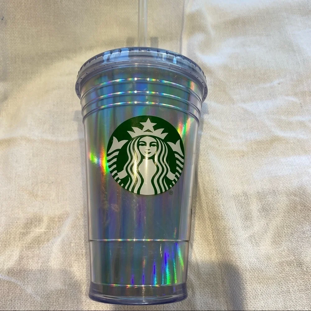 Starbucks  16oz Holographic‎ Tumbler & Straw